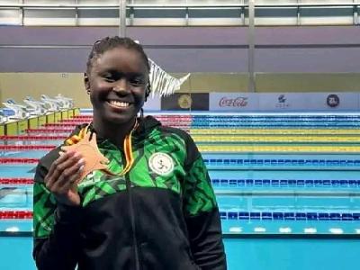 Jeux olympiques: La nageuse sénégalaise Oumy Diop termine à la 4ème temps au 100 mètres papillon